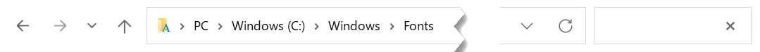 Windows フォントフォルダ