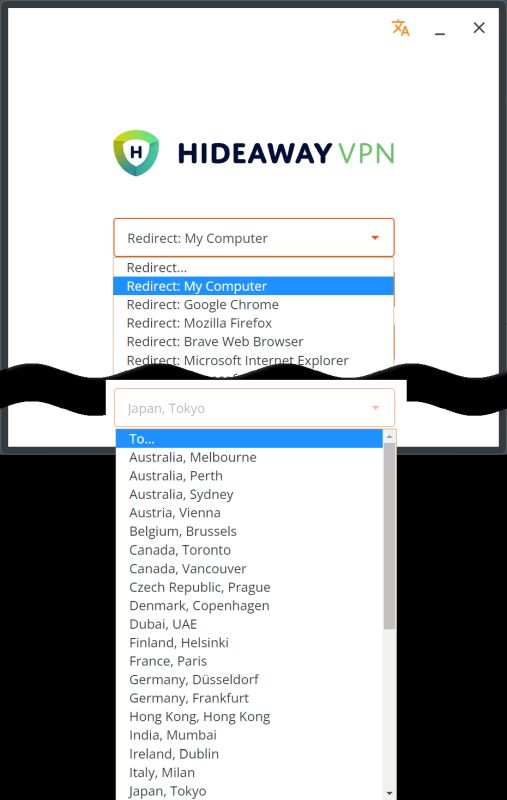 Hideaway VPN 接続