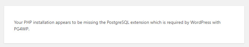 PostgreSQL PHOP モジュール欠如